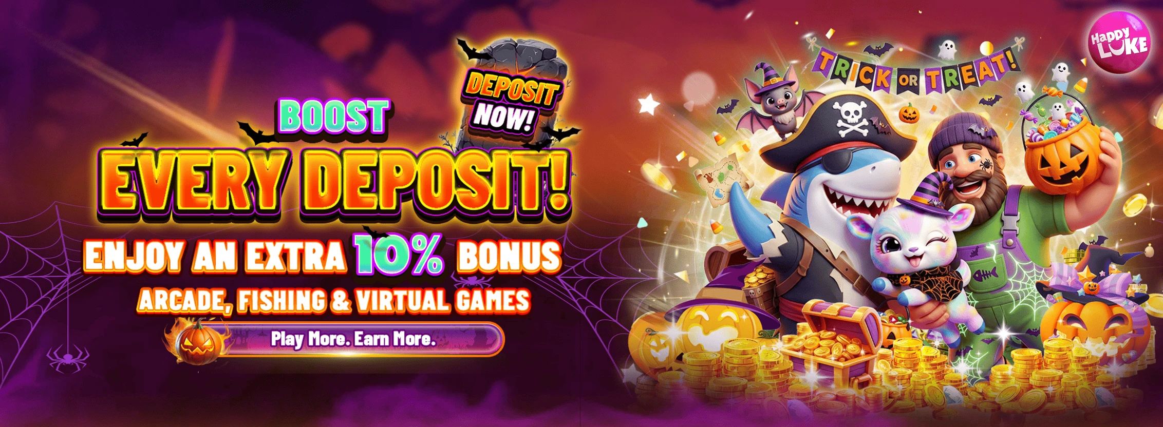 Daily Deposit Bonus 10% (ARCADE, FISHING, VIRTUAL)
